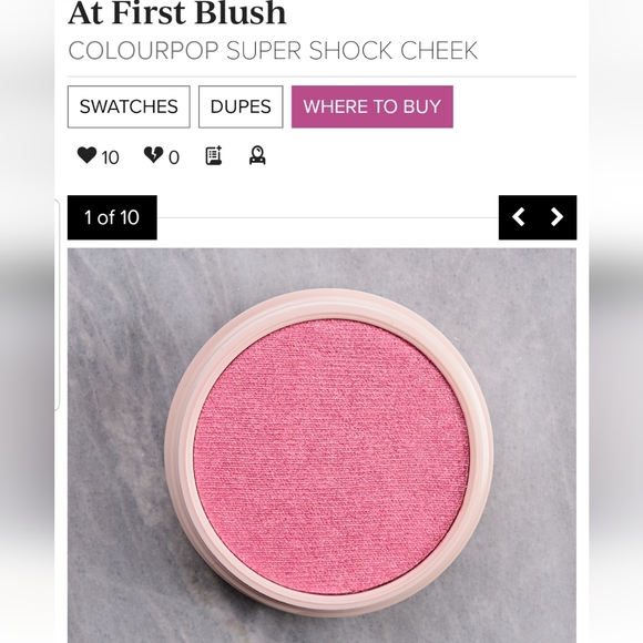 Colourpop Super Shock Cheek Limited edition shade at first blush